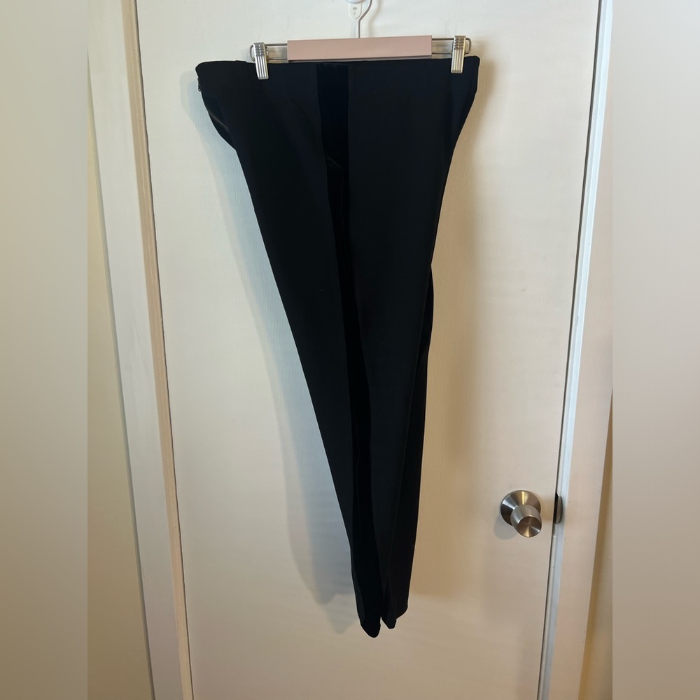 J. Crew Gigi pant in Black with Black Velvet tuxedo detail